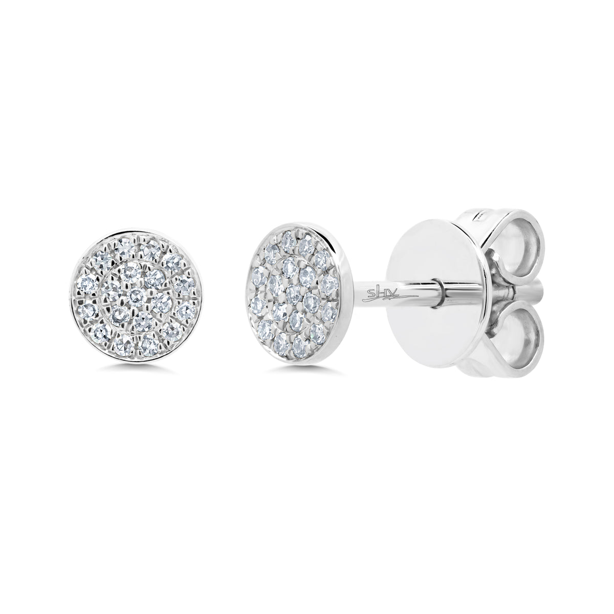 .07 Diamond & 14 Kt White Gold Stud Earrings