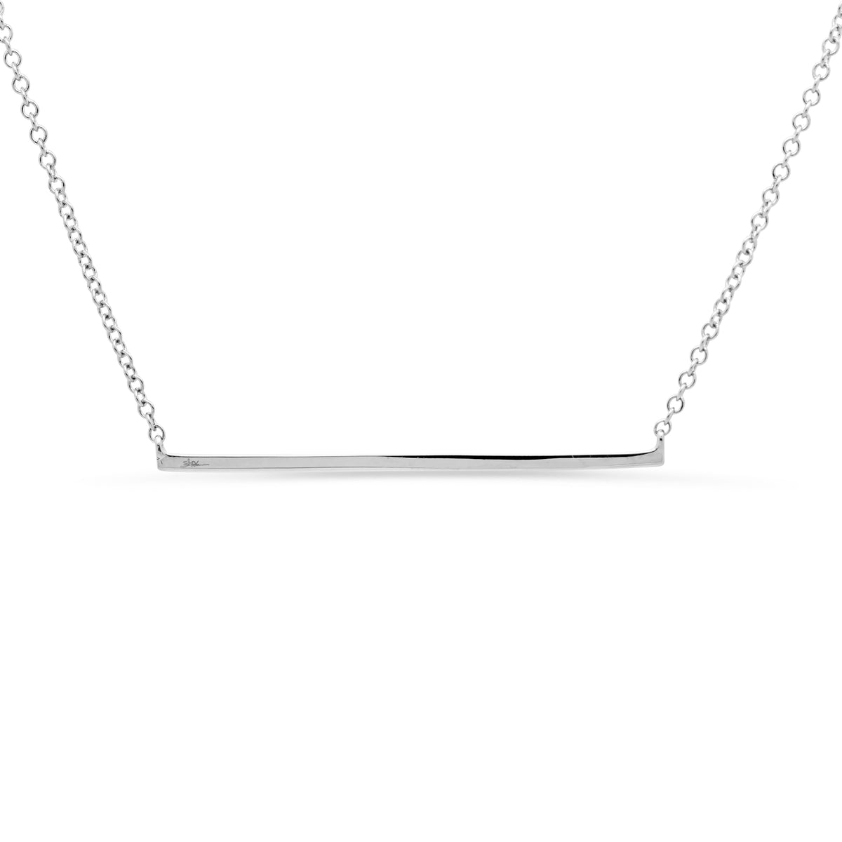 .80 Ctw Diamond & White Gold Bar Necklace