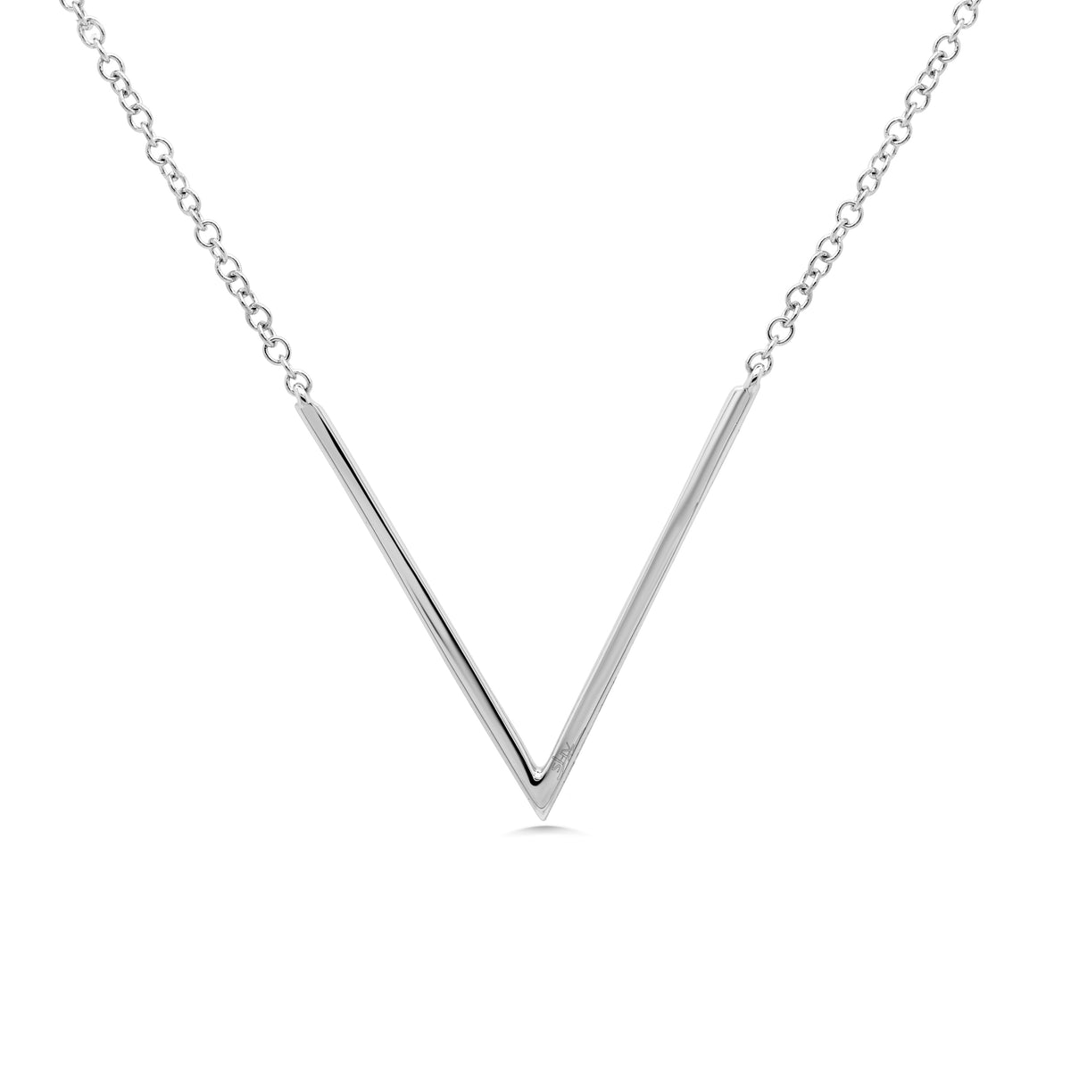14 Kt Diamond & White Gold Arrow Necklace