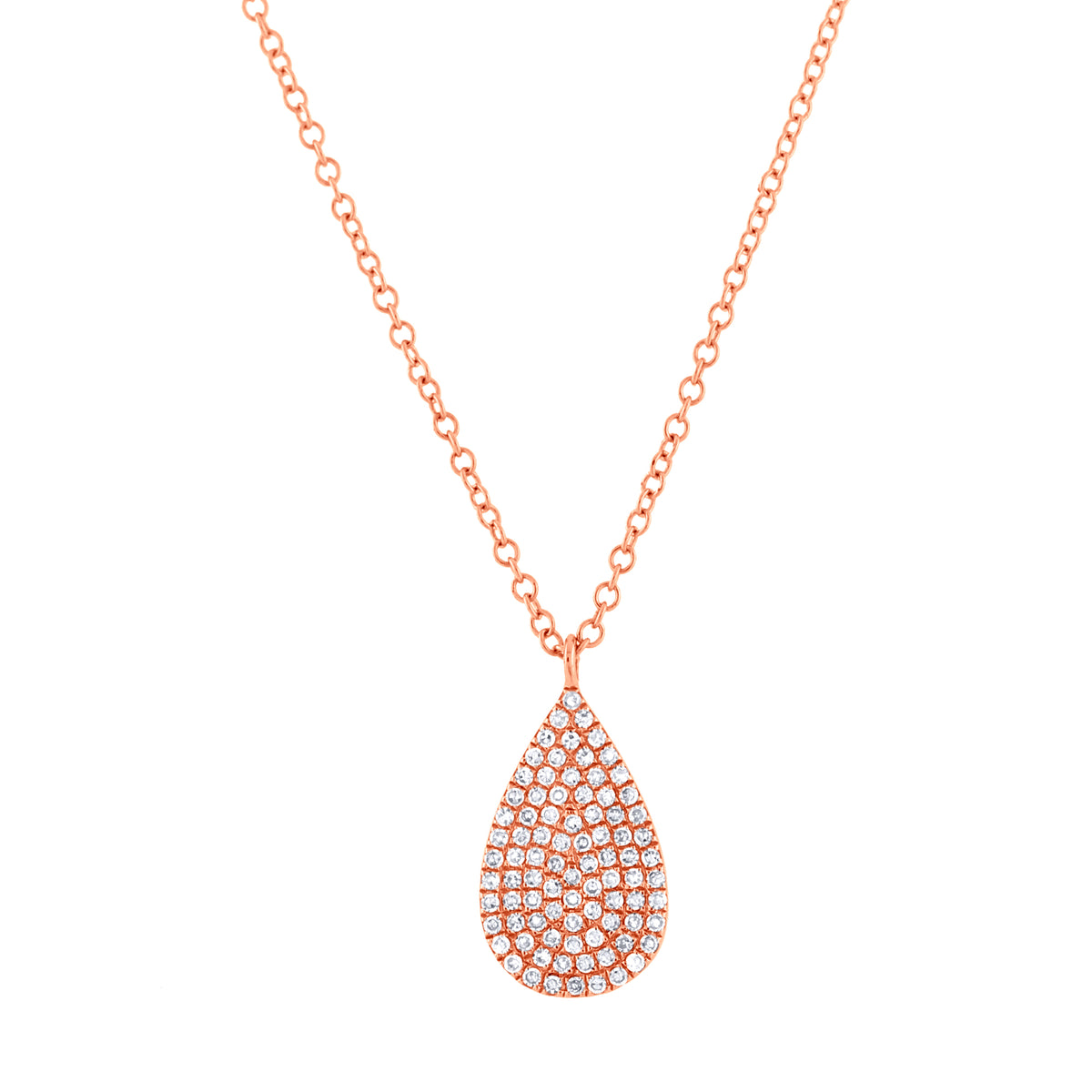 Diamond & Rose Gold Pearshaped Pendant