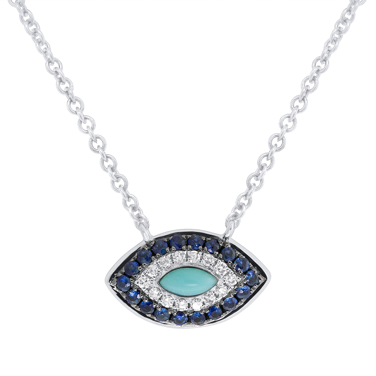 1/2 Ctw Diamond & White Gold Evil Eye Necklace