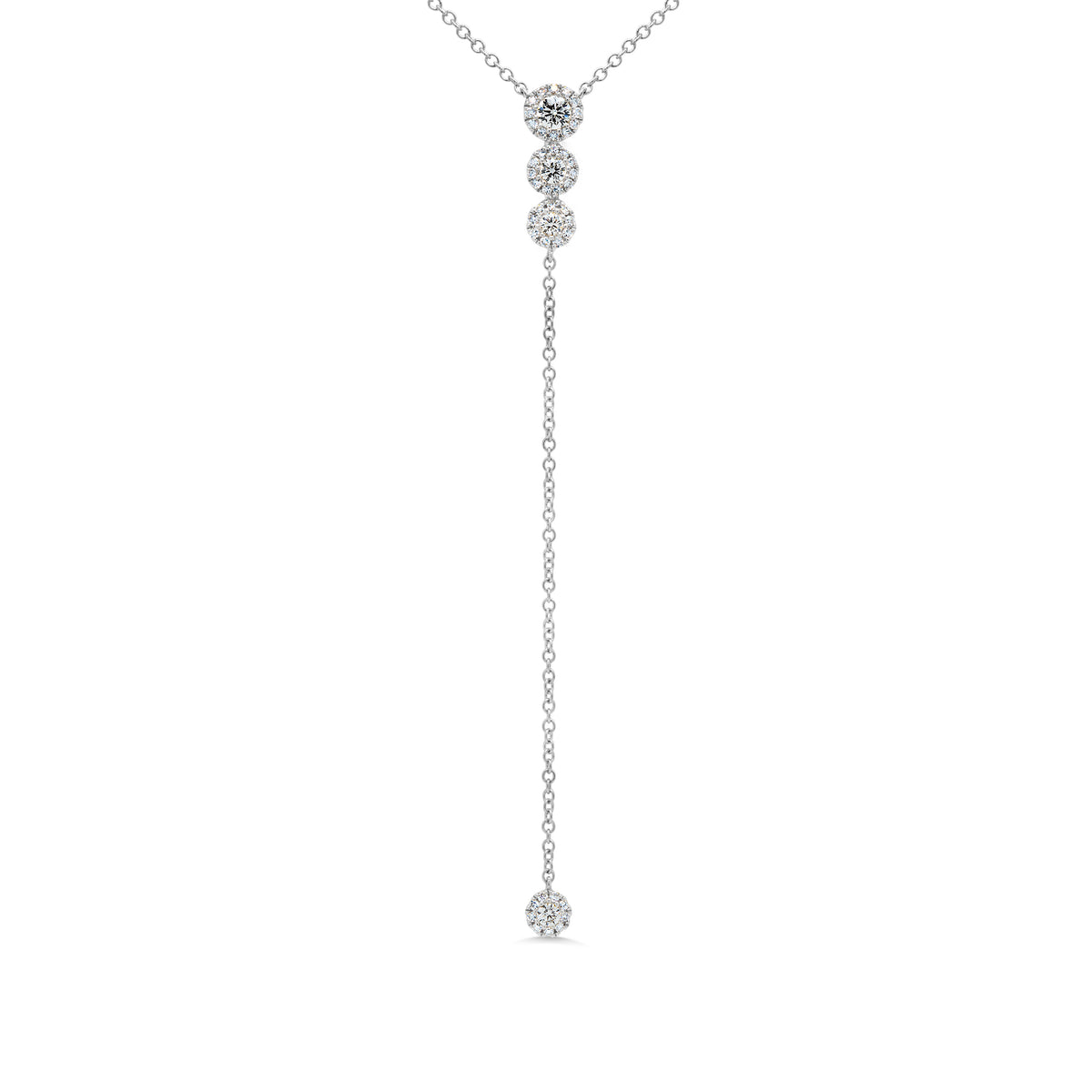 .29 Ctw Diamond & 14 Kt White Gold Long Necklace
