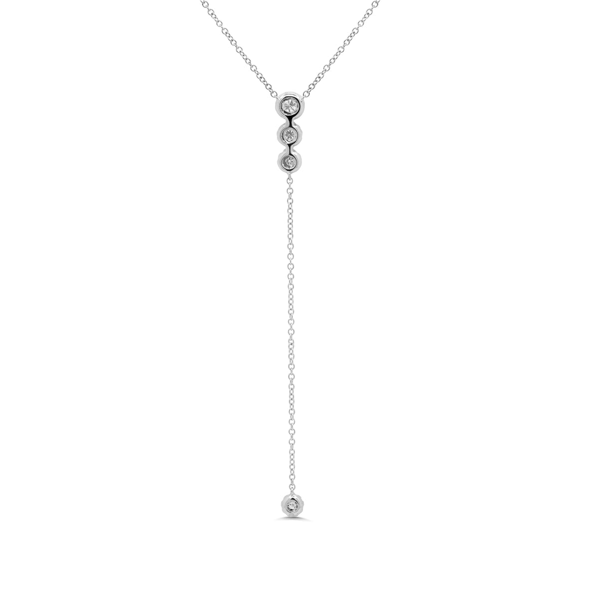 .29 Ctw Diamond & 14 Kt White Gold Long Necklace