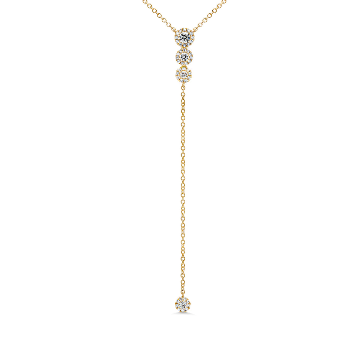 .29 Ctw Diamond & 14 Kt Yellow Gold Long Necklace