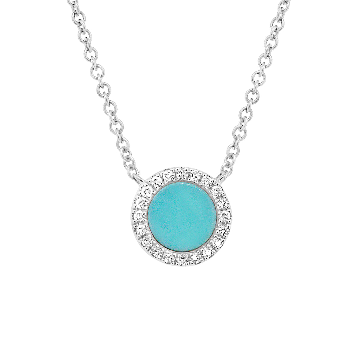 Turquoise & .04 Ctw Diamond Pendant