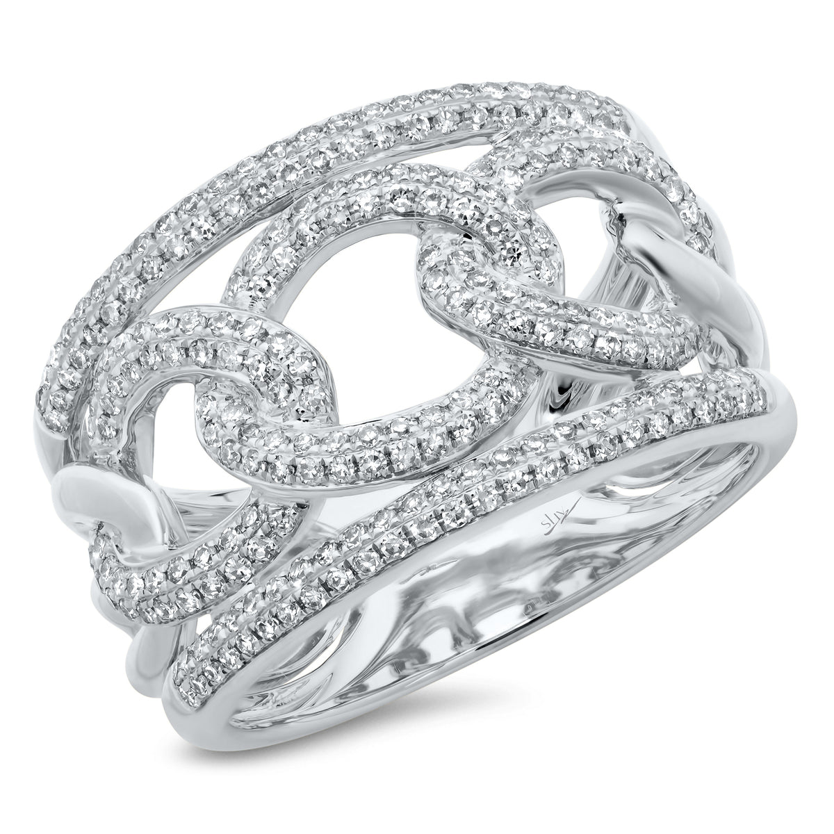 .61 Ctw Diamond & 14 Kt White Gold Band