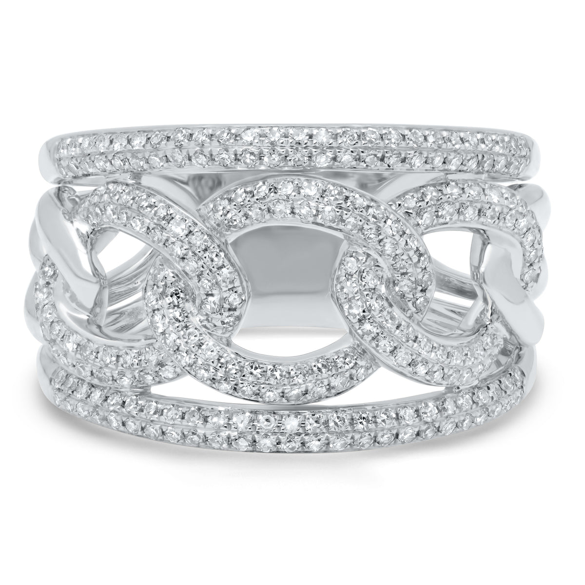 .61 Ctw Diamond & 14 Kt White Gold Band