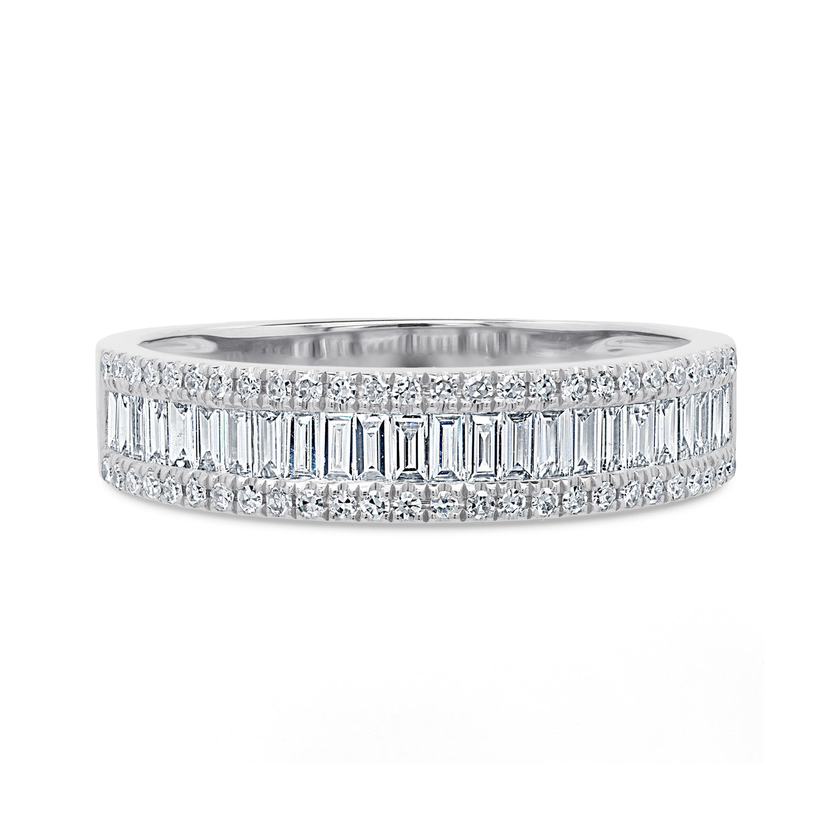 Gorgeous Baguettes and Rounds Diamond Wedding Band