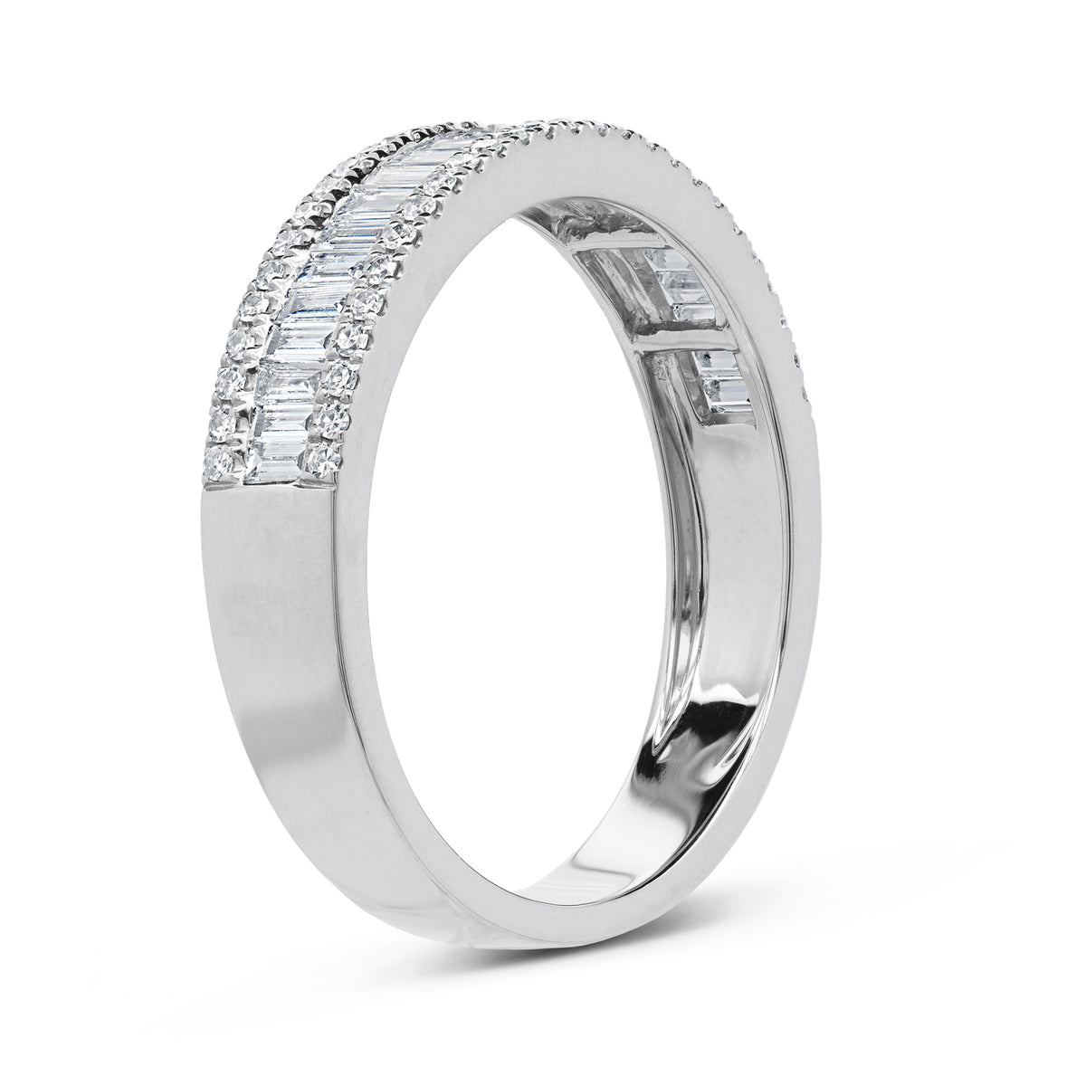 Gorgeous Baguettes and Rounds Diamond Wedding Band