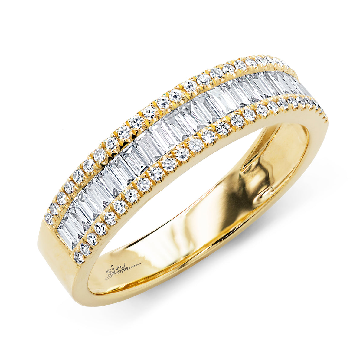 Gorgeous Baguettes and Rounds Diamond Wedding Band
