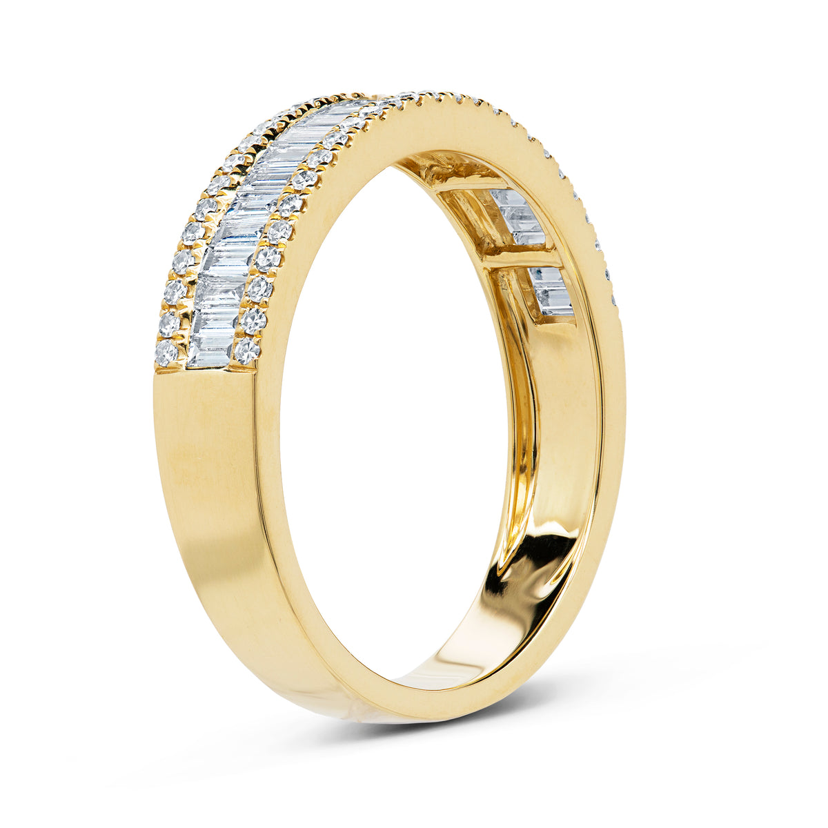 Gorgeous Baguettes and Rounds Diamond Wedding Band