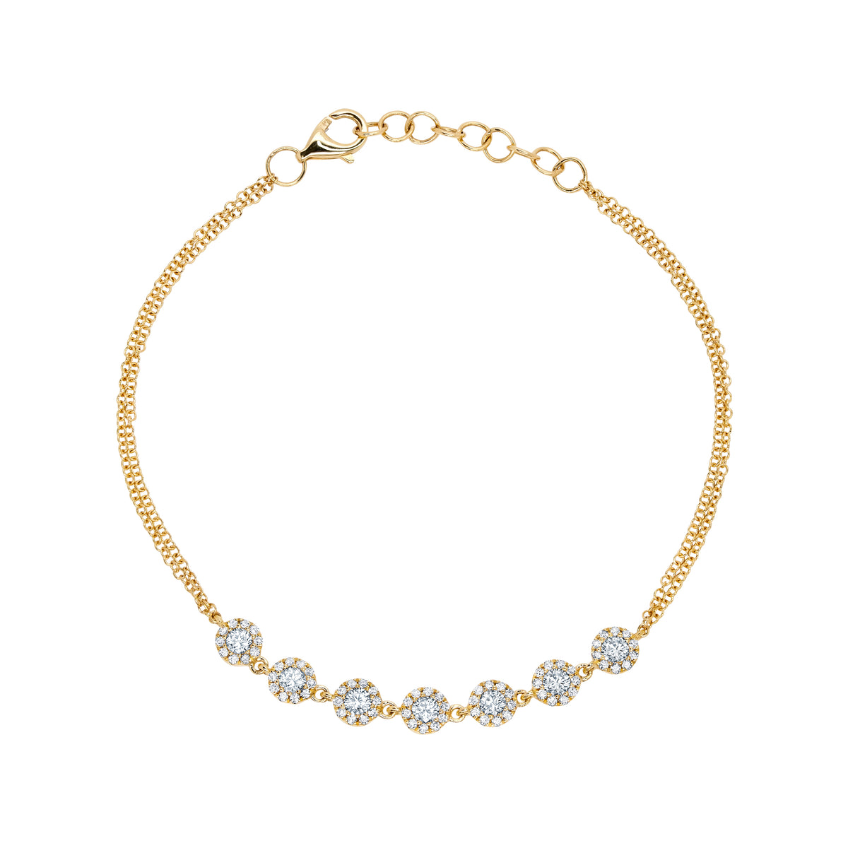 .66 Ct Diamond & 14 Kt Yellow Gold Bracelet