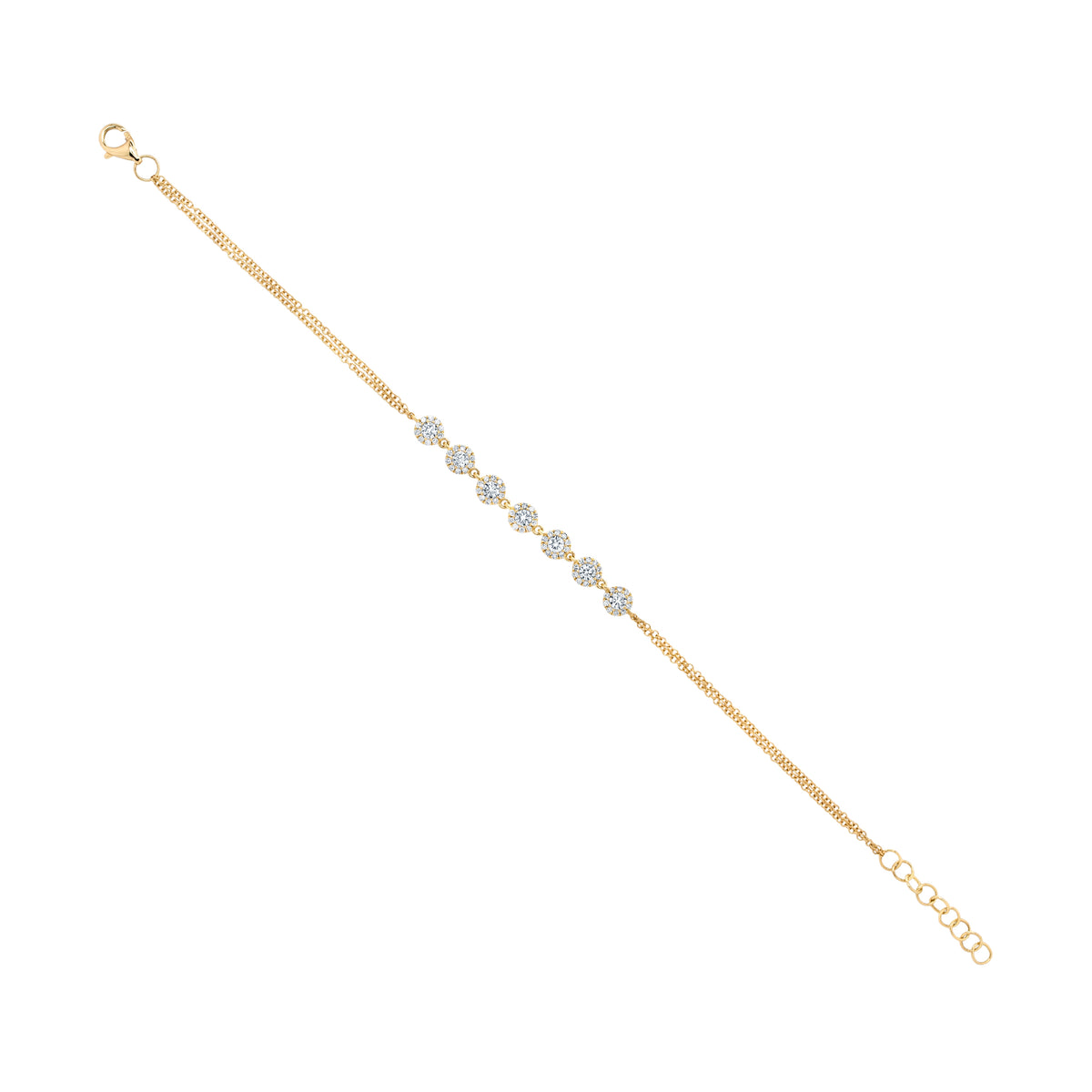 .66 Ct Diamond & 14 Kt Yellow Gold Bracelet