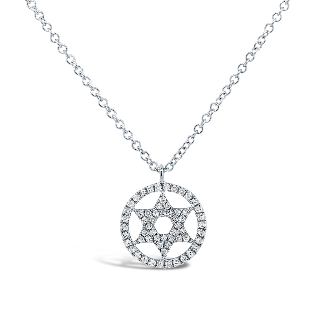 .12 Ctw Diamond & 14 Kt White Gold Star of David