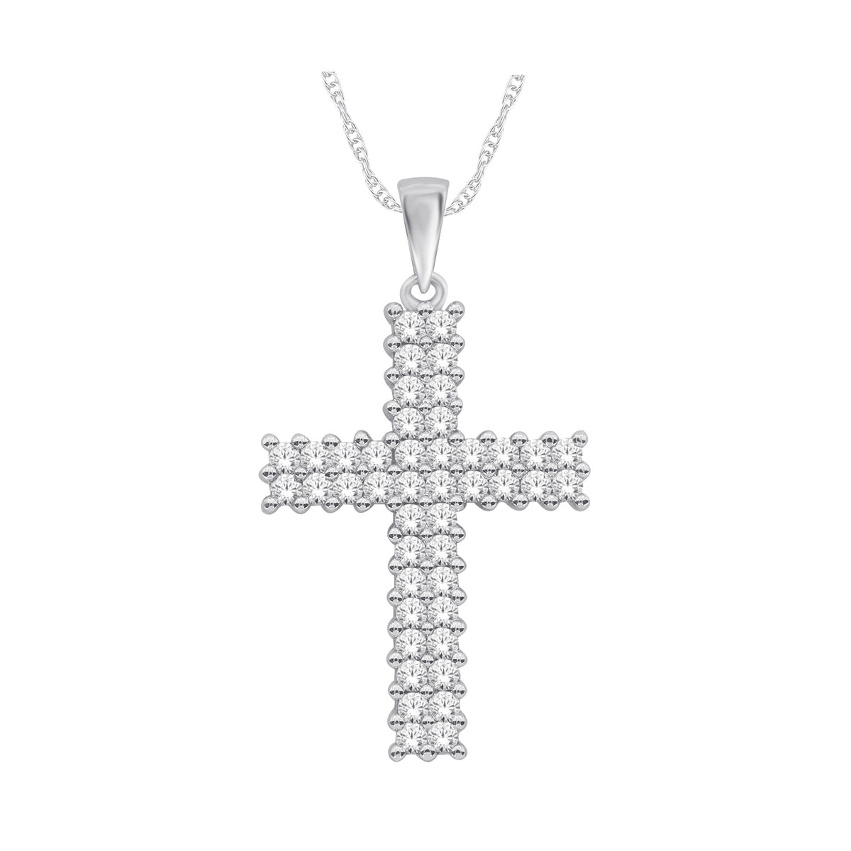 1.00 Ctw Diamond Cross Pendant