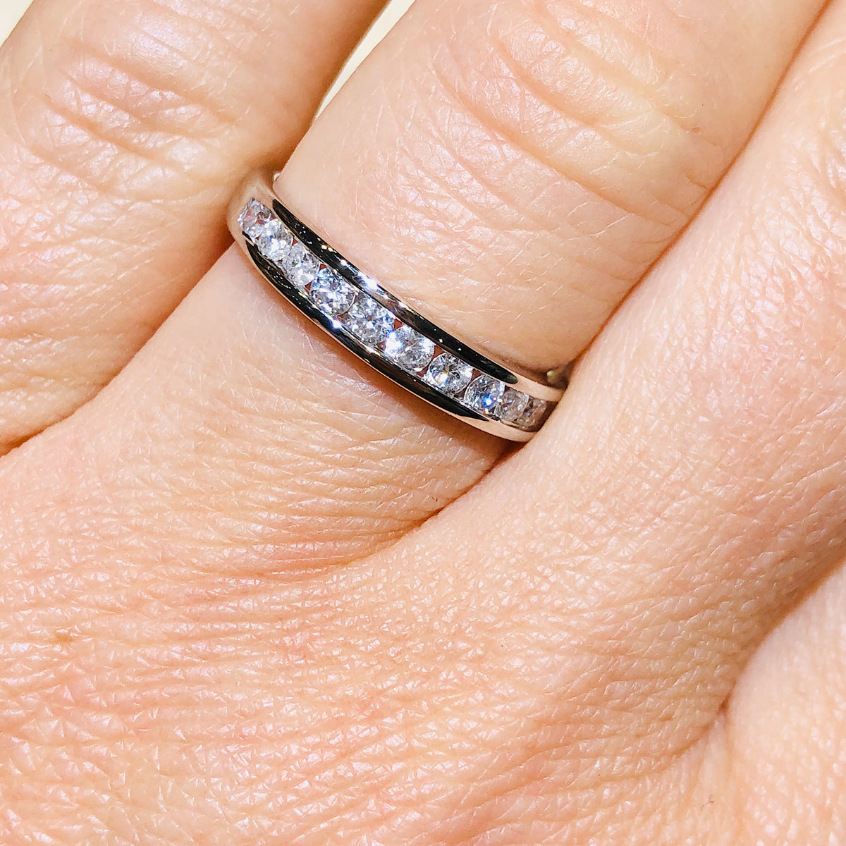 0.5Ctw 7 Channel Diamond set Wedding Band