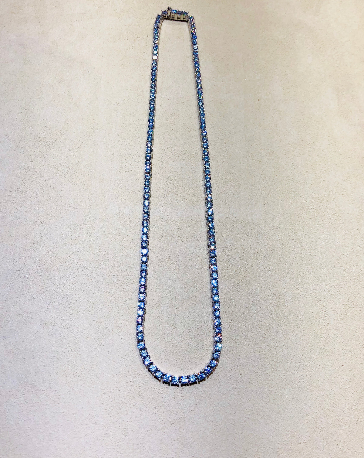 White gold tennis necklace with Swarovski crystals