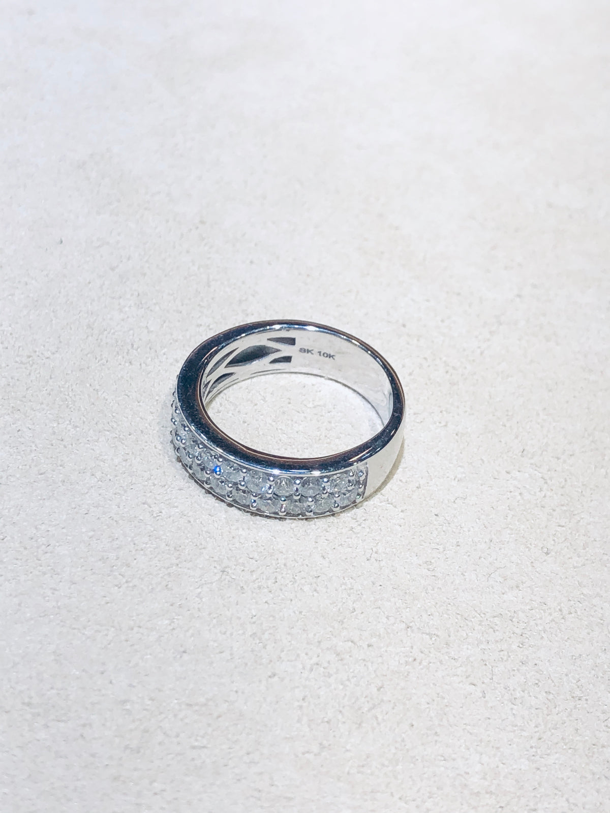 1.00 Ctw Diamond White Gold Two-Row Band