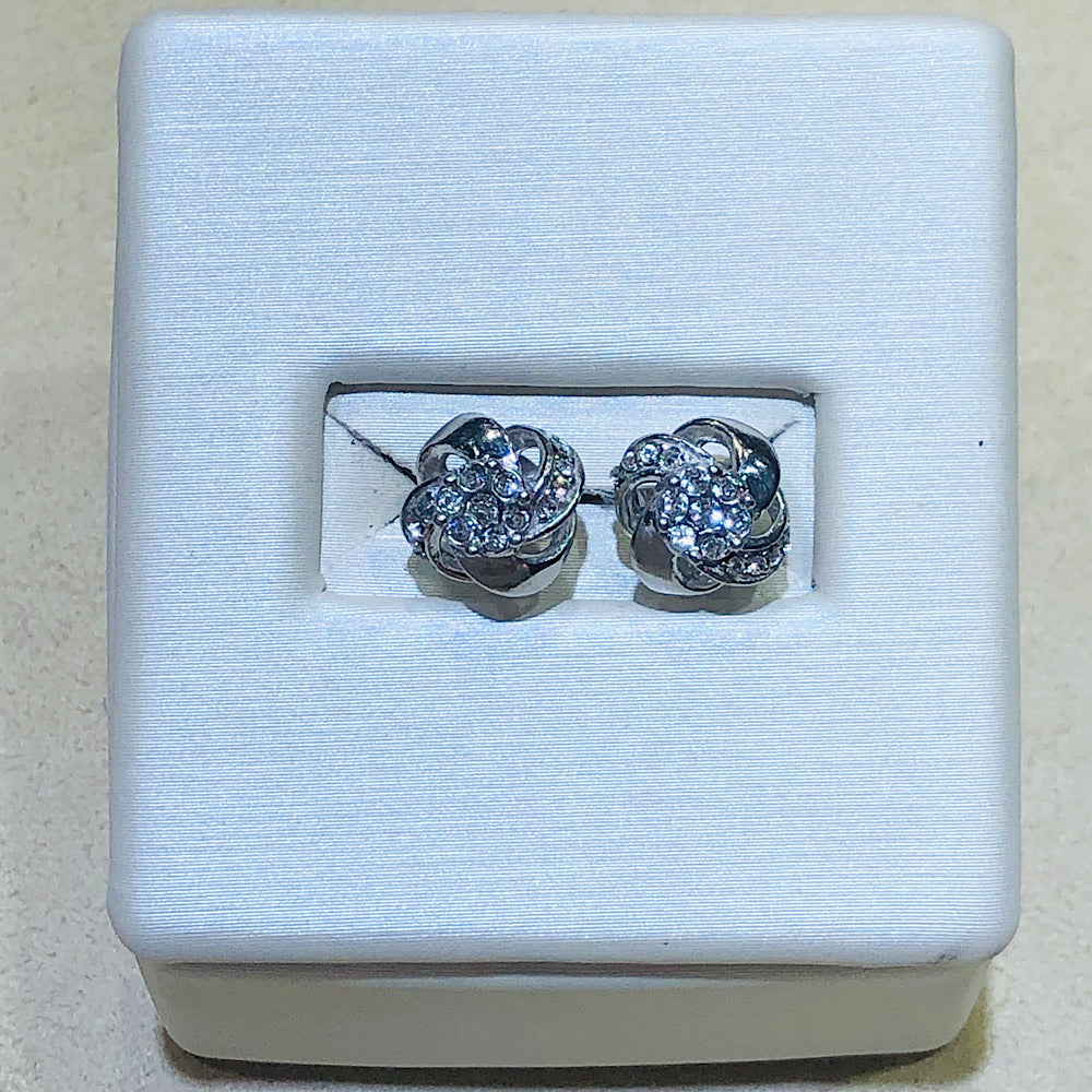 Sterling Silver Infinity Swirl Stud Earrings