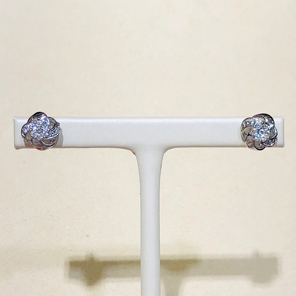 Sterling Silver Infinity Swirl Stud Earrings