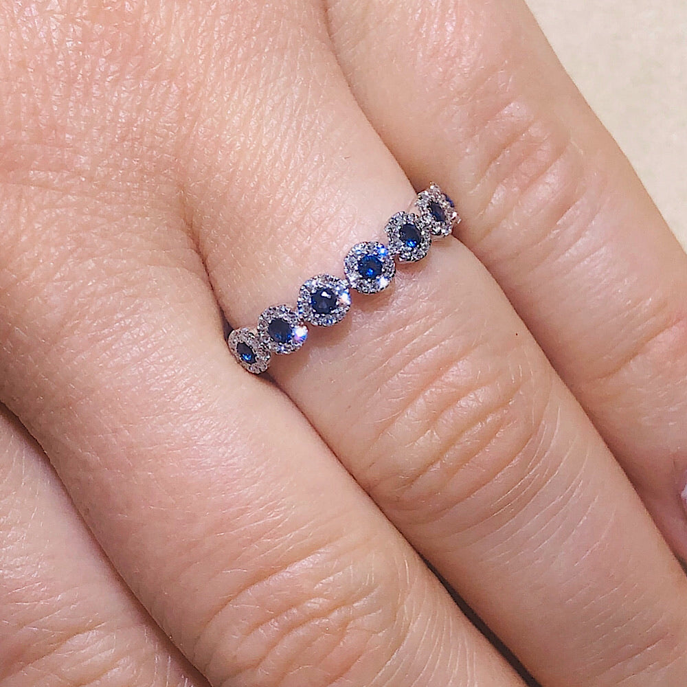 Diamond and Blue Sapphire Ring