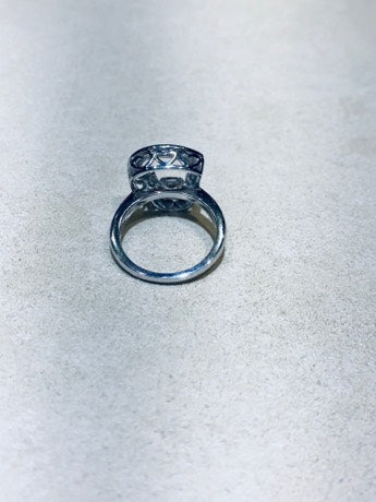 "Dancing Dangling Diamond" Heart Ring