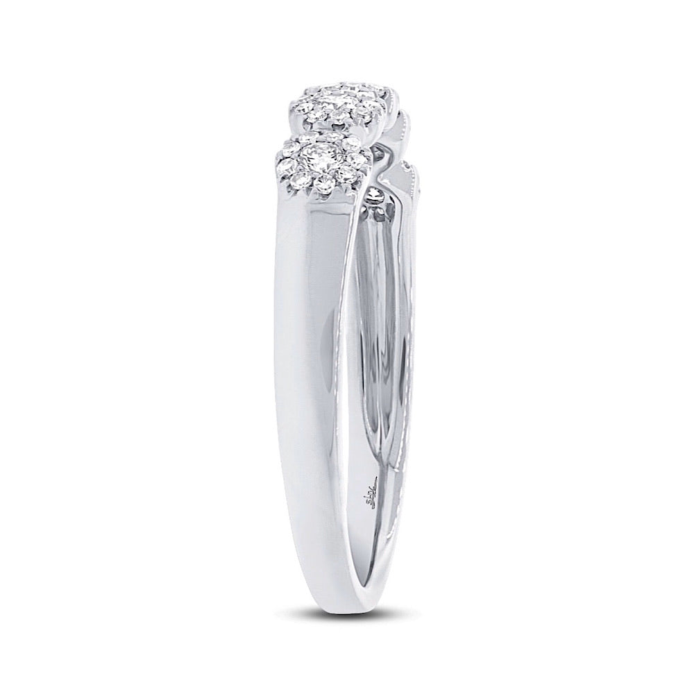 0.57 CTW Diamond Five Flower Cluster Frame Wedding Band