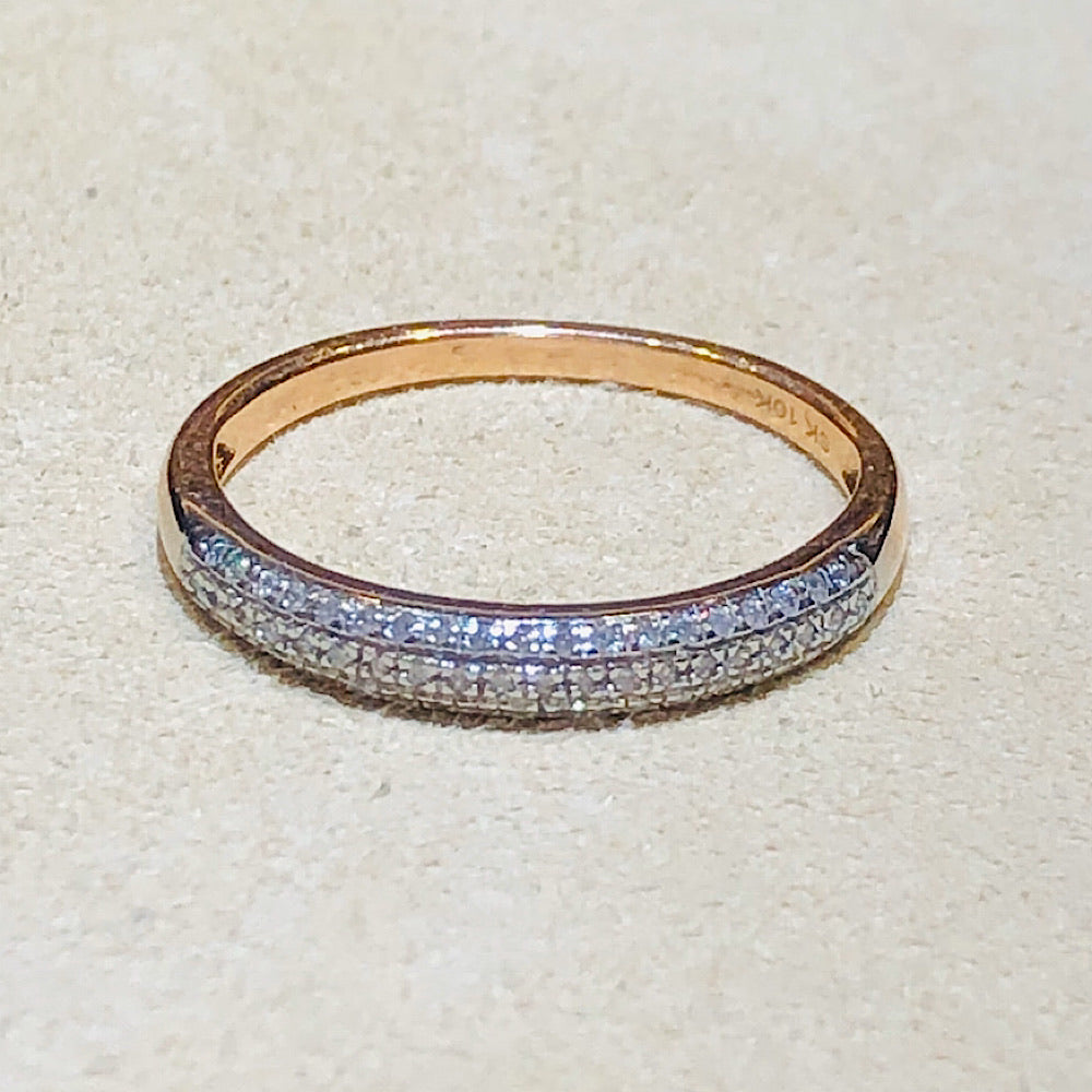 10Kt Rose Gold Diamond Wedding Band 0.15 CTW