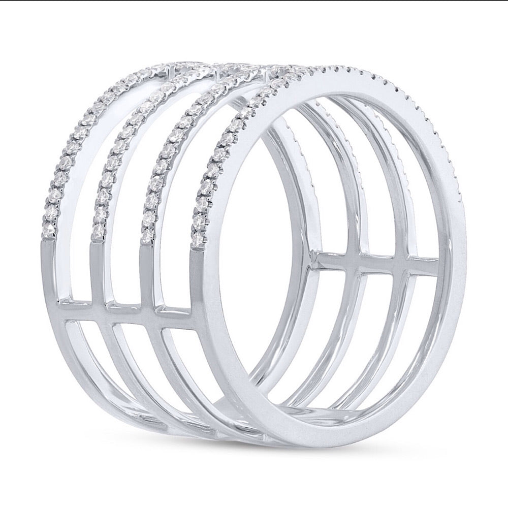 14Kt White Gold Fashion Diamond Ring