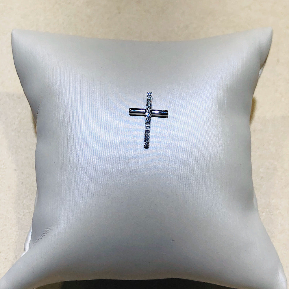 Diamond Baby Cross Pendant .04 CTW 14KT W