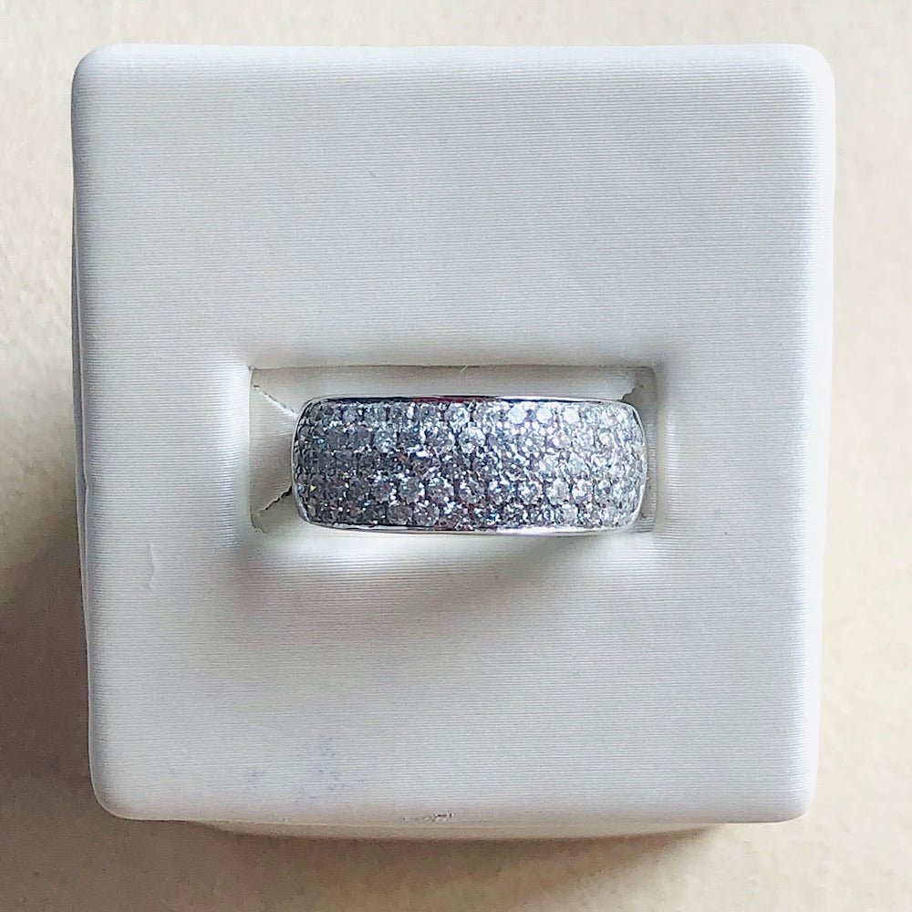 1.00 Ctw Diamond White Gold Five-Row Band