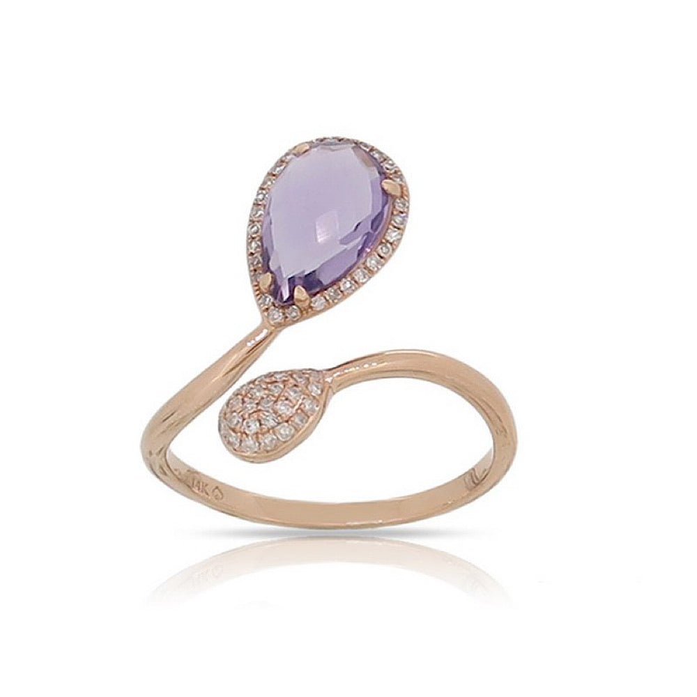 14Kt Rose Gold Amethyst Ring