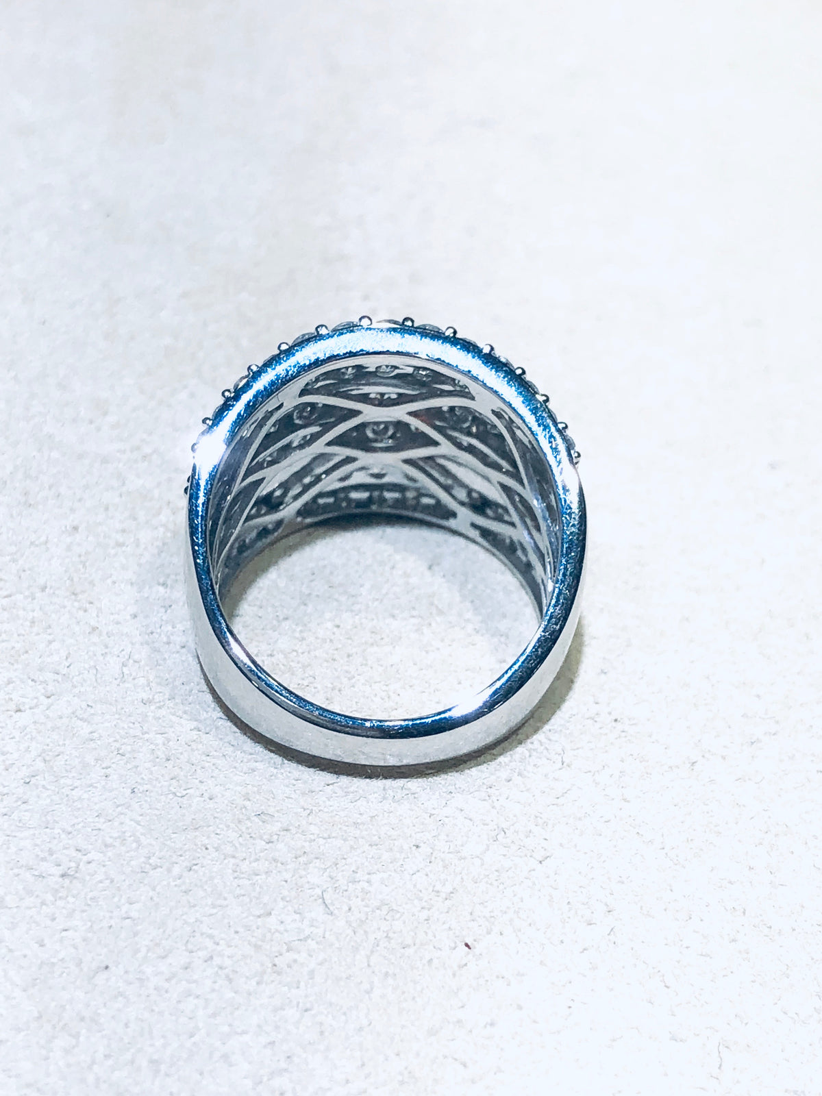 2.00 Ct Wide Diamond Band 10Kt White Gold Ring