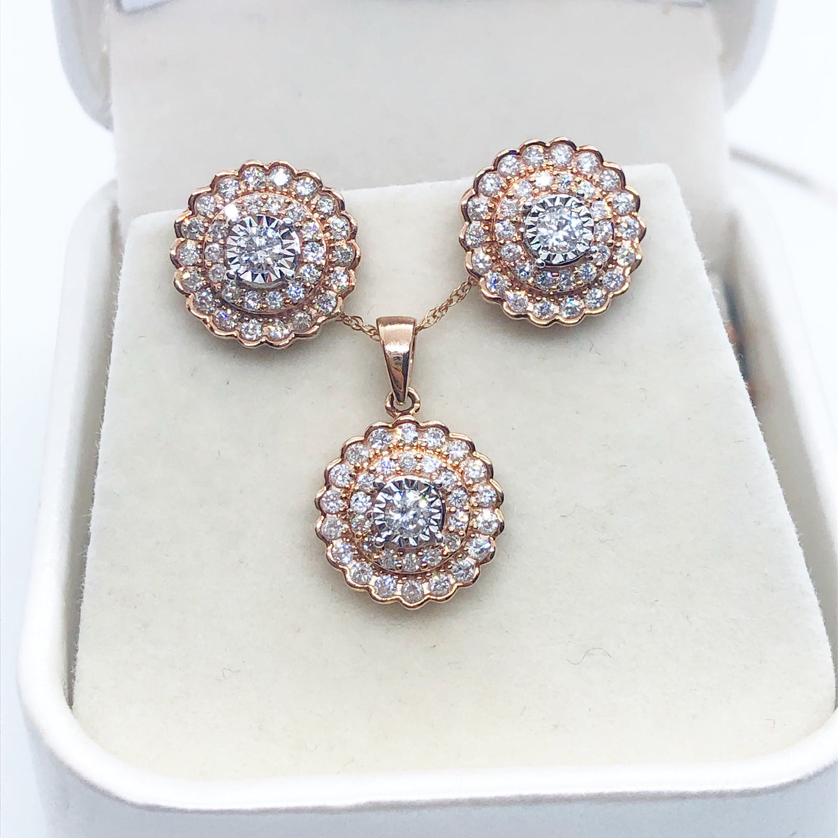 1.00 Ctw Diamond Earring & Pendant Set RG