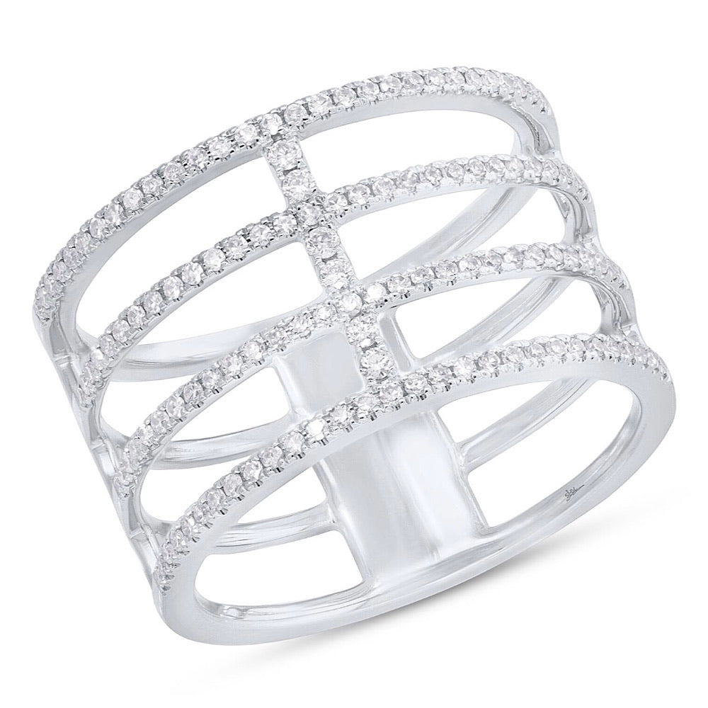 14Kt White Gold Fashion Diamond Ring