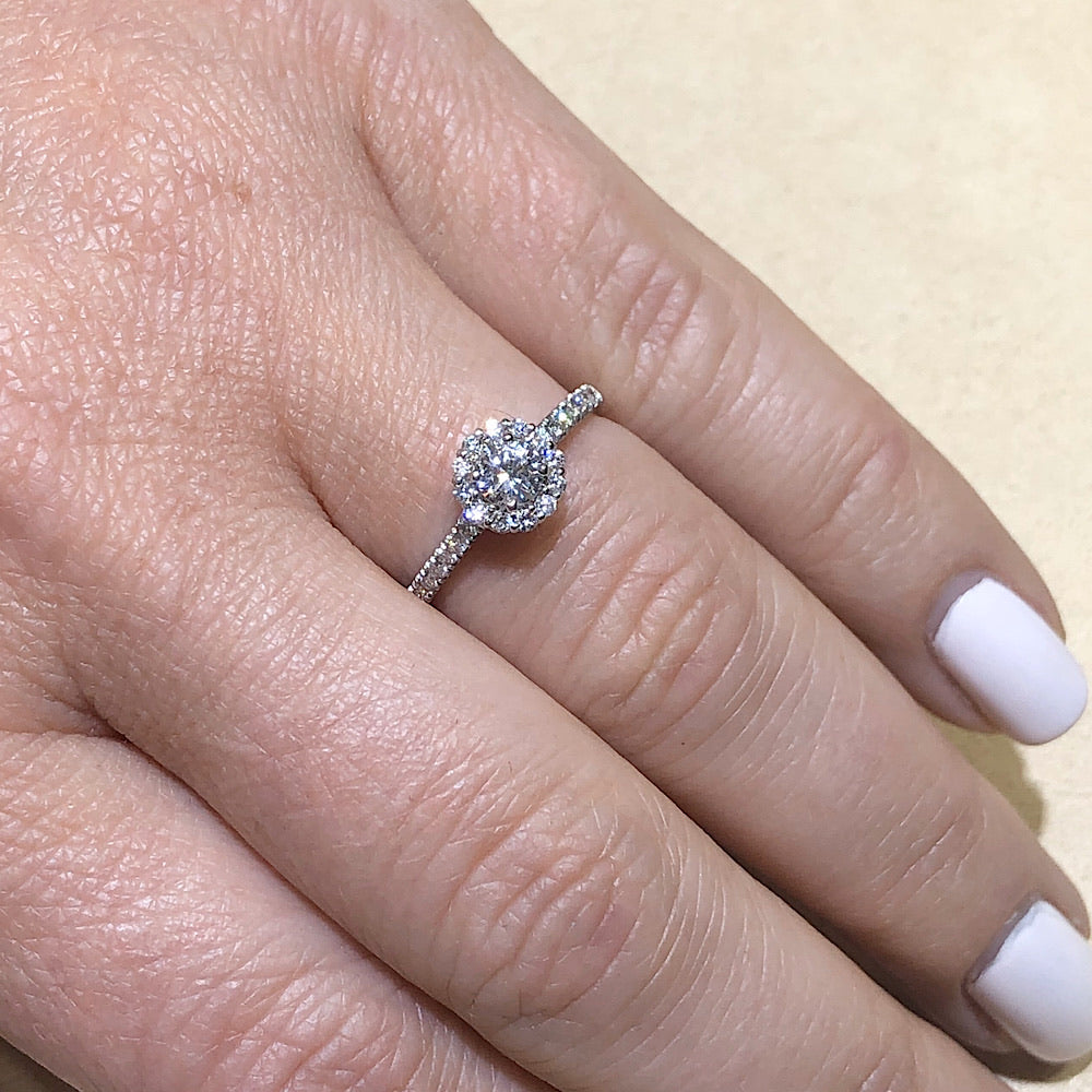 .50 Ctw 14Kt White Gold Diamond Engagement Ring