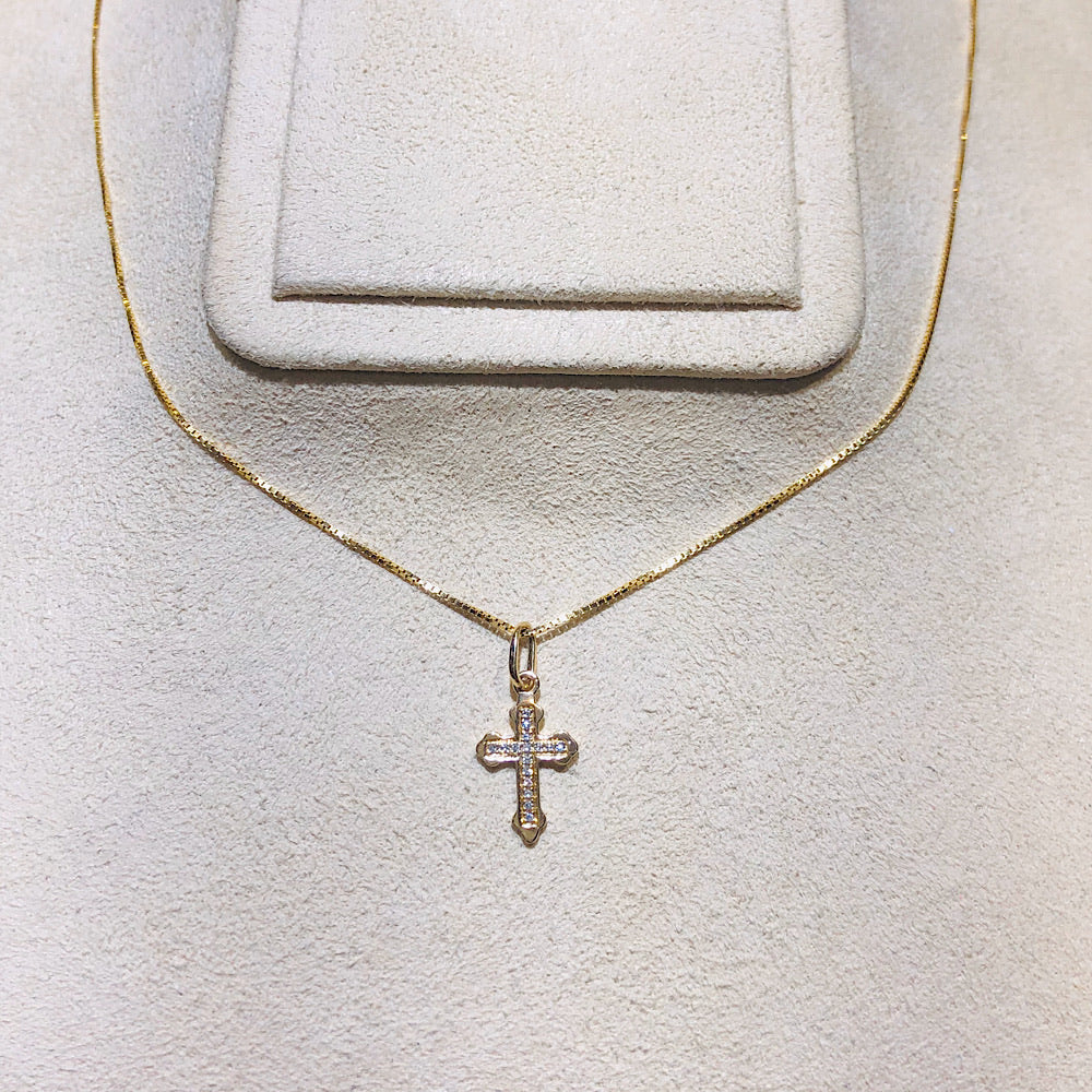 14 Kt Yellow Gold Baby Cross Pendant