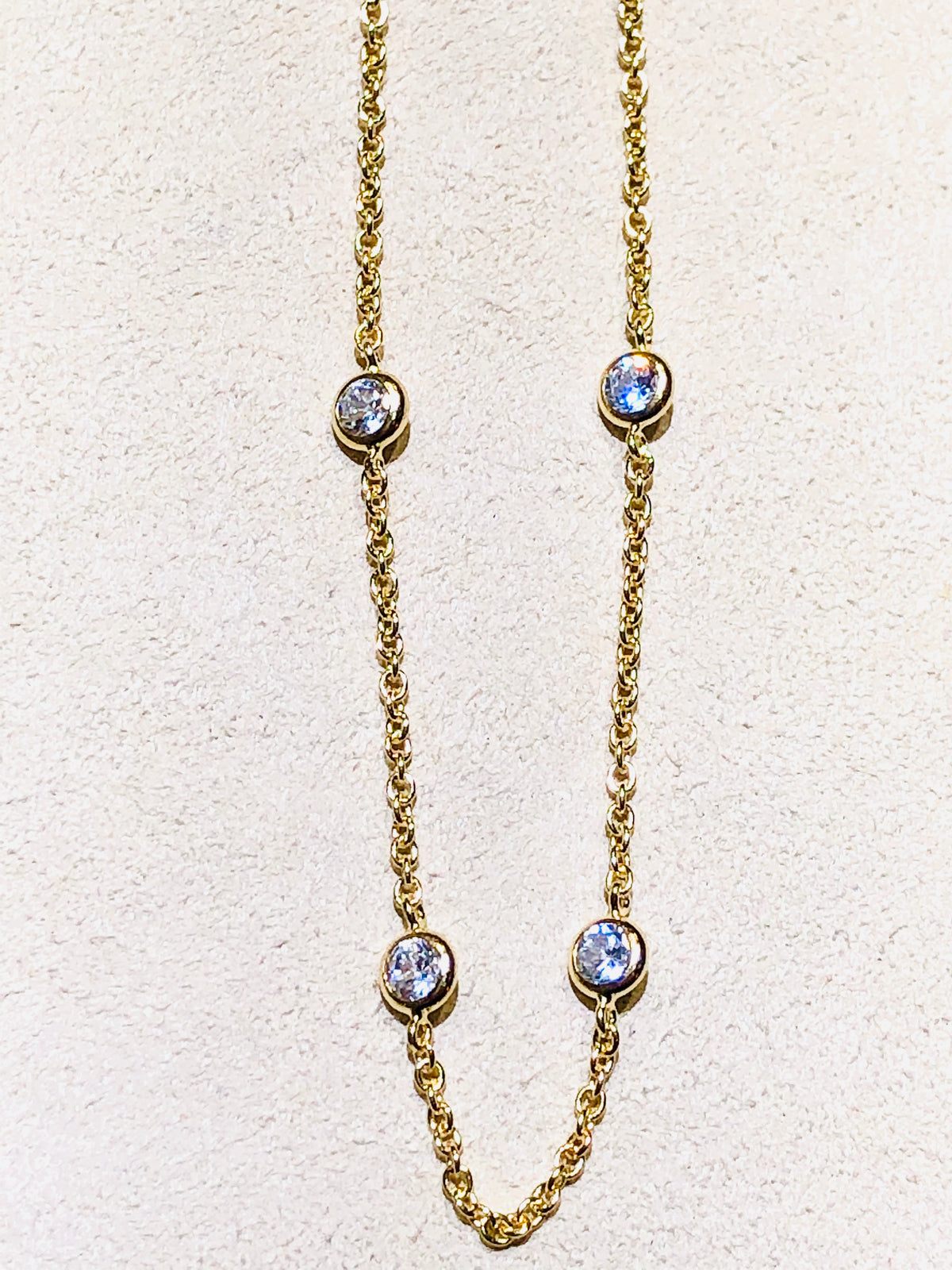 Yellow Gold Vermeil Diamonds by the yard Necklace
