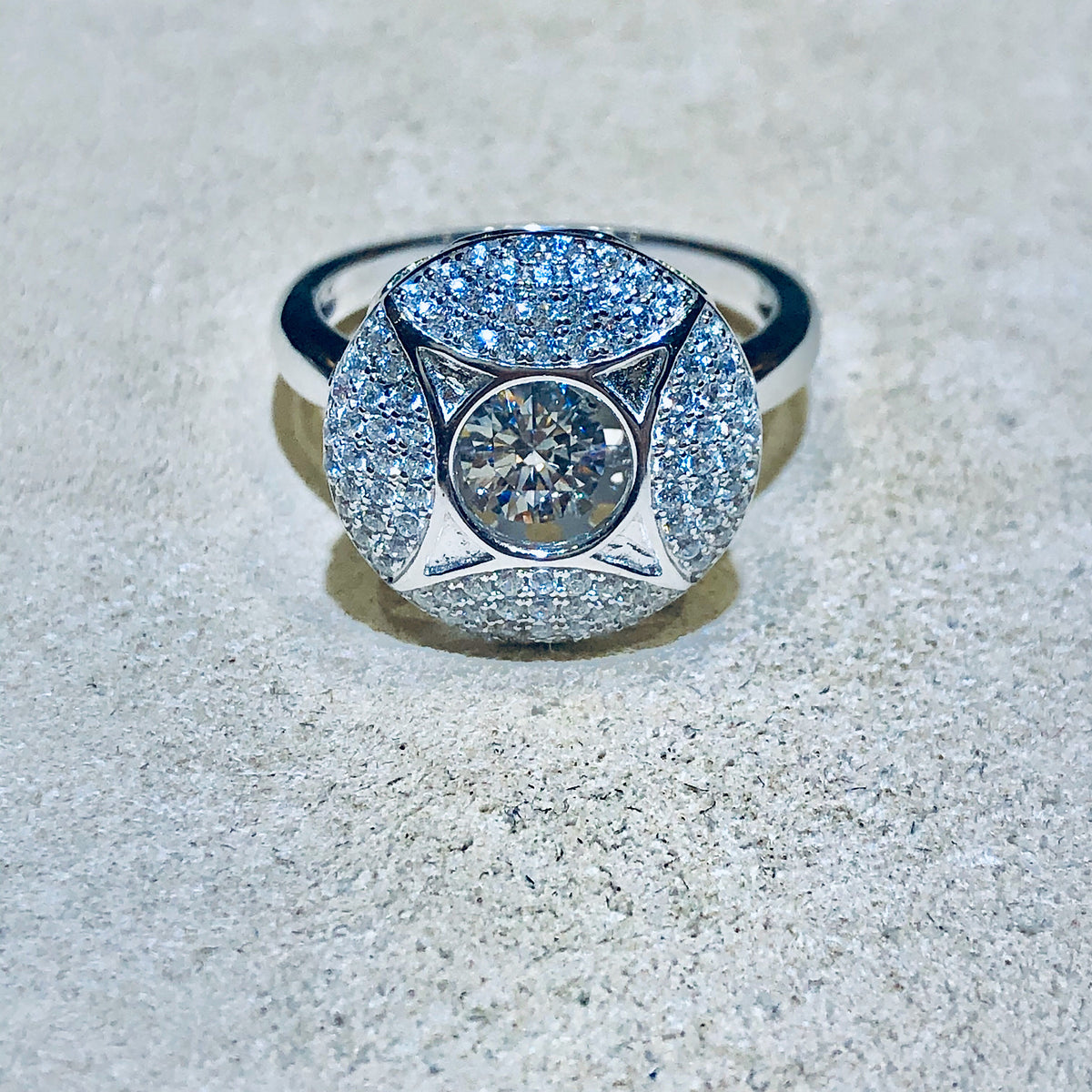 "Dancing Dangling Diamonds" Ring
