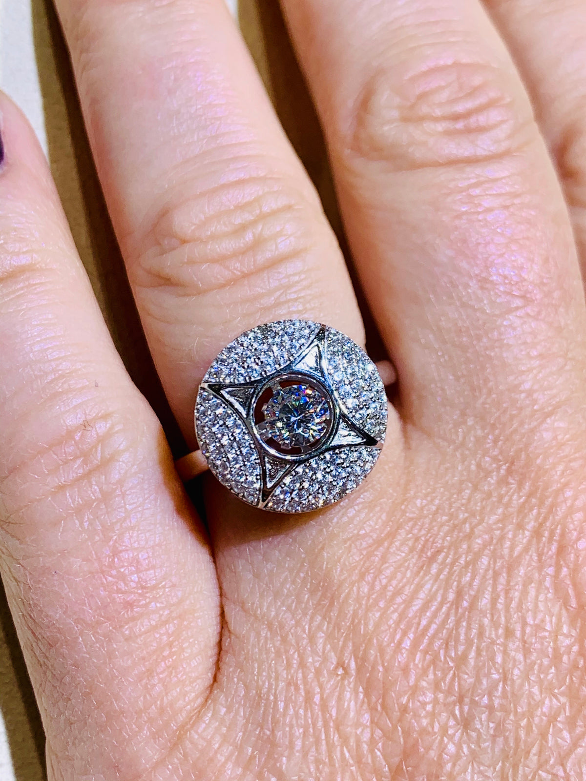 "Dancing Dangling Diamonds" Ring