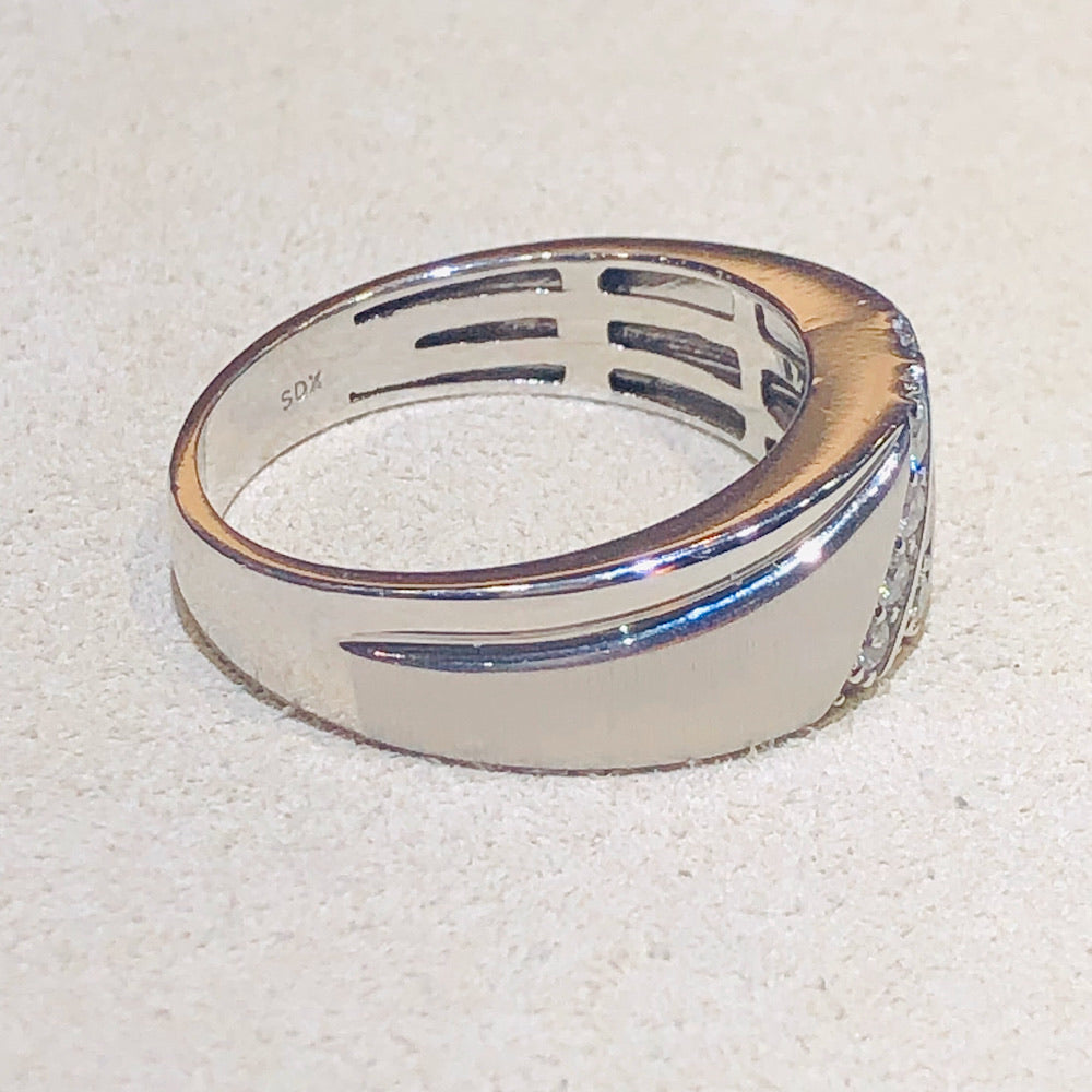 14Kt White Gold Men 0.25 CTW Diamond Wedding Band