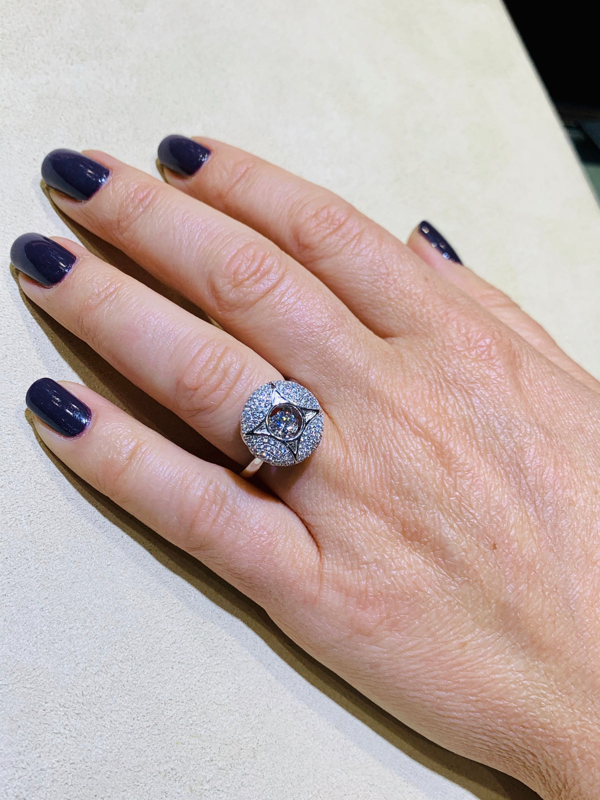 "Dancing Dangling Diamonds" Ring