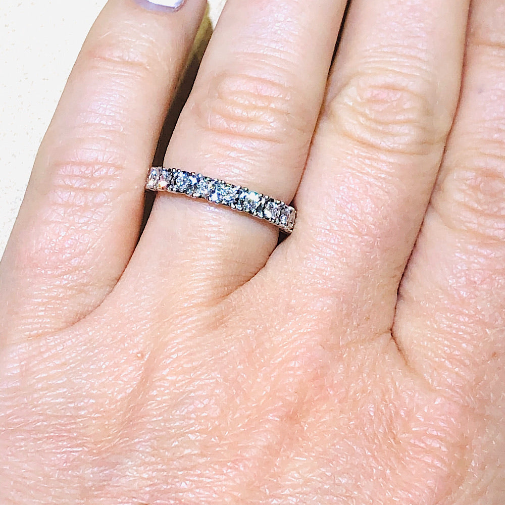 0.61 Ctw 14Kt White Gold Eternity Ring