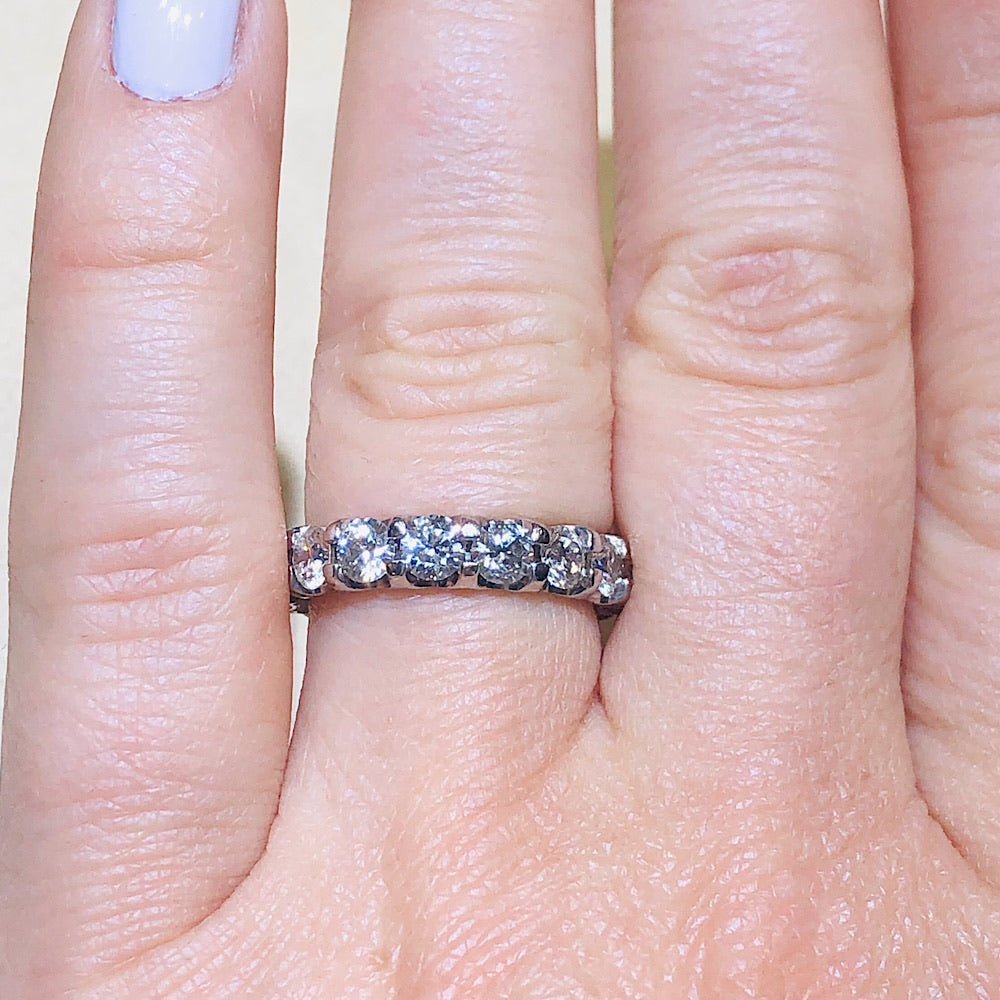 2.9 Ctw 14Kt White Gold Eternity Wedding Band