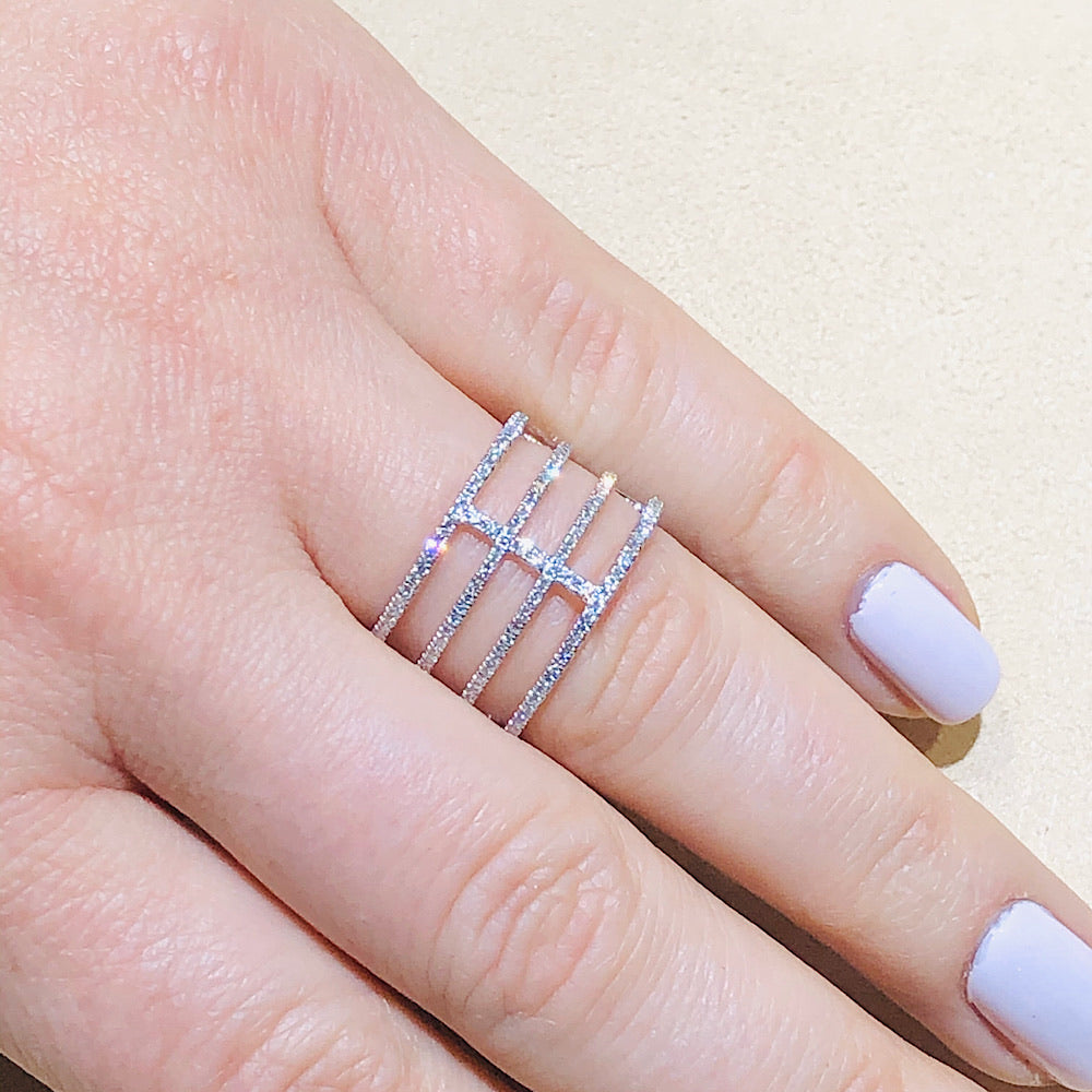 14Kt White Gold Fashion Diamond Ring