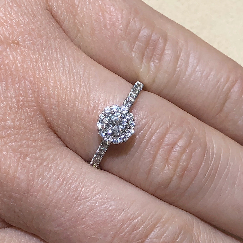 .50 Ctw 14Kt White Gold Diamond Engagement Ring