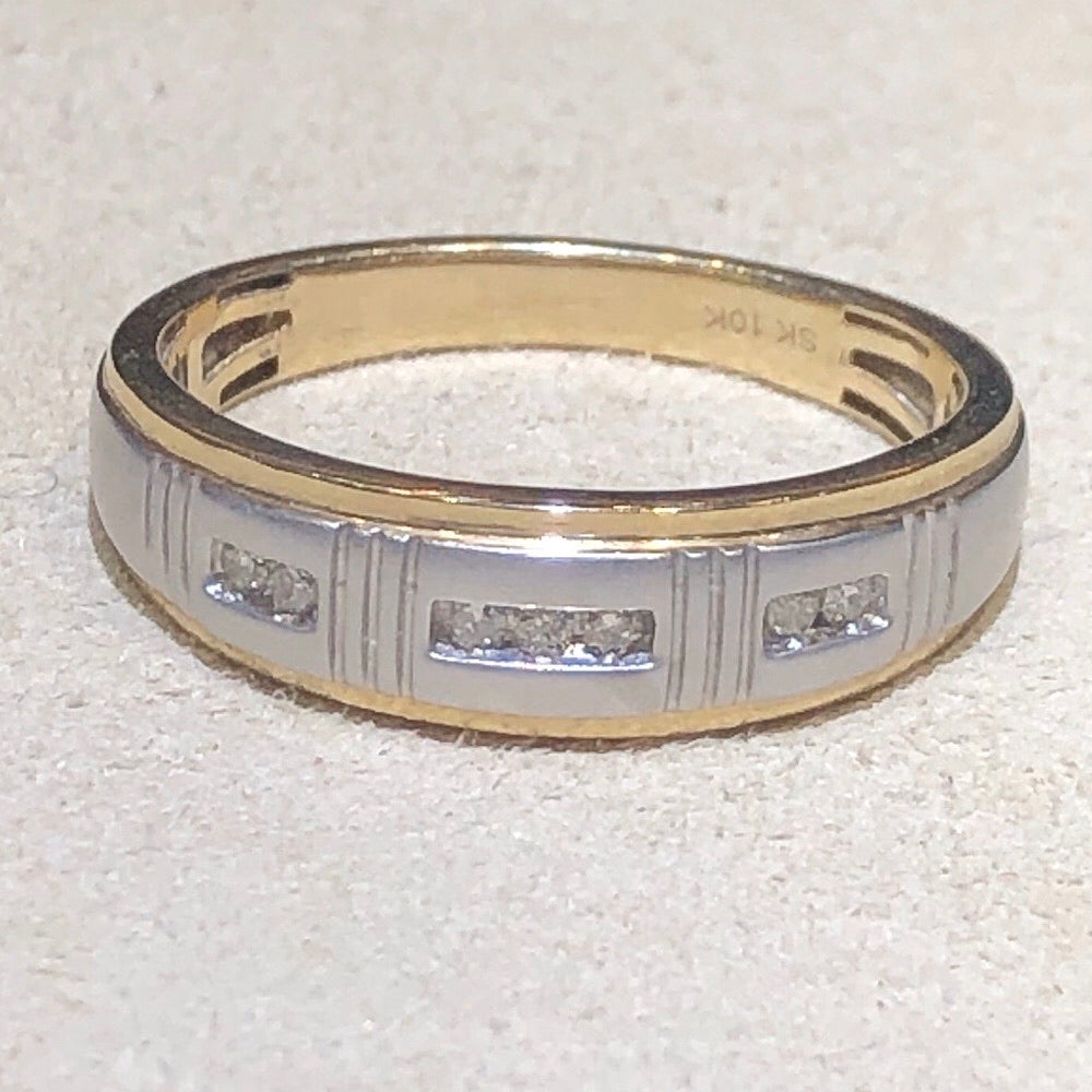 DIAMOND TWO-TONE MENS RING