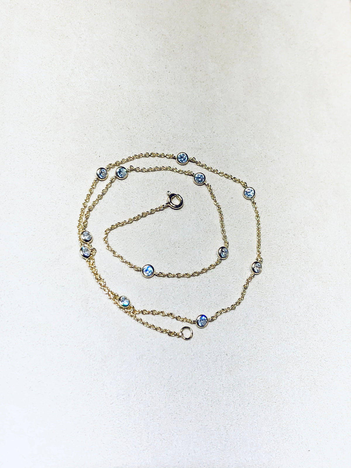 Yellow Gold Vermeil Diamonds by the yard Necklace
