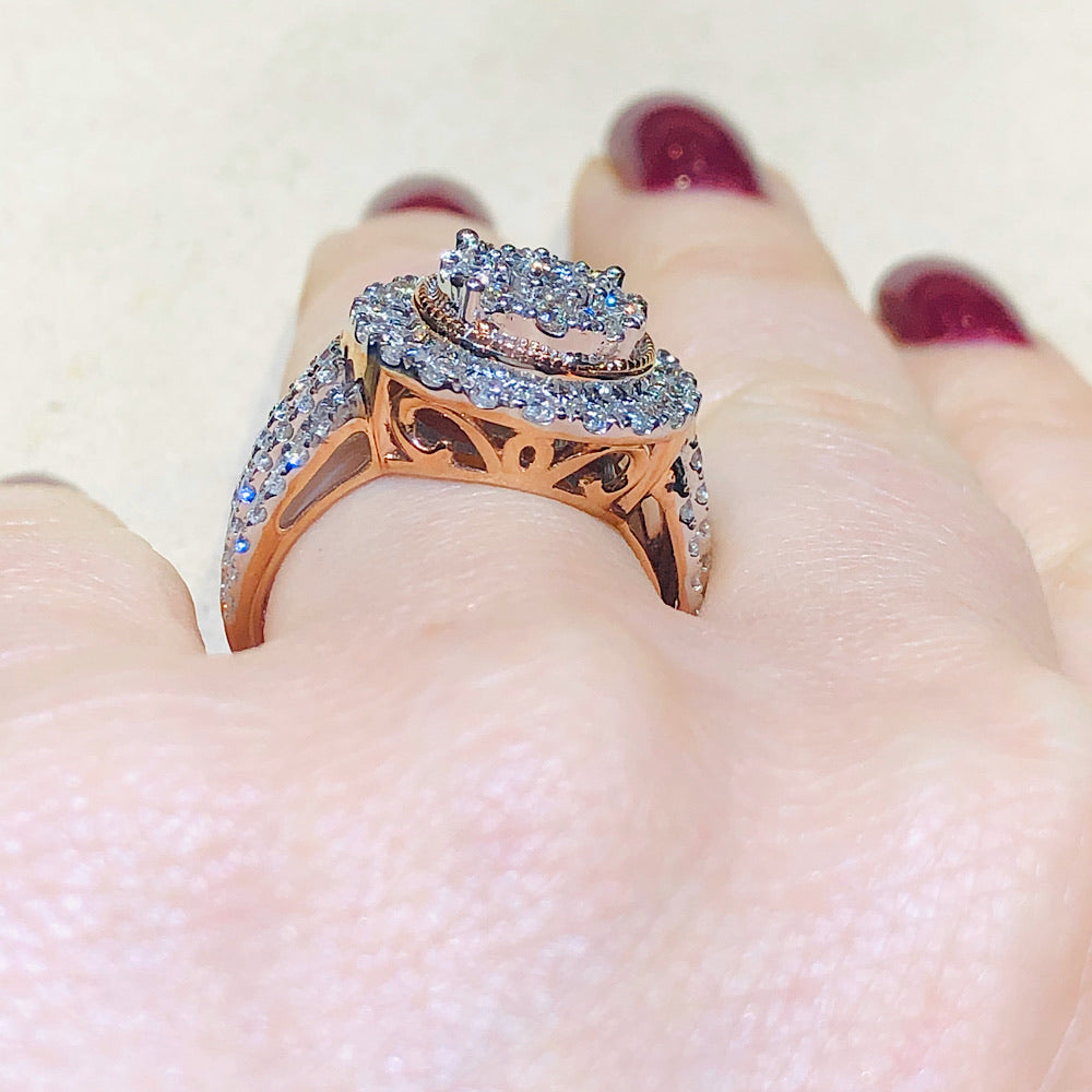 Copy of 10Kt Rose/White Gold Diamond Ring 2Ctw