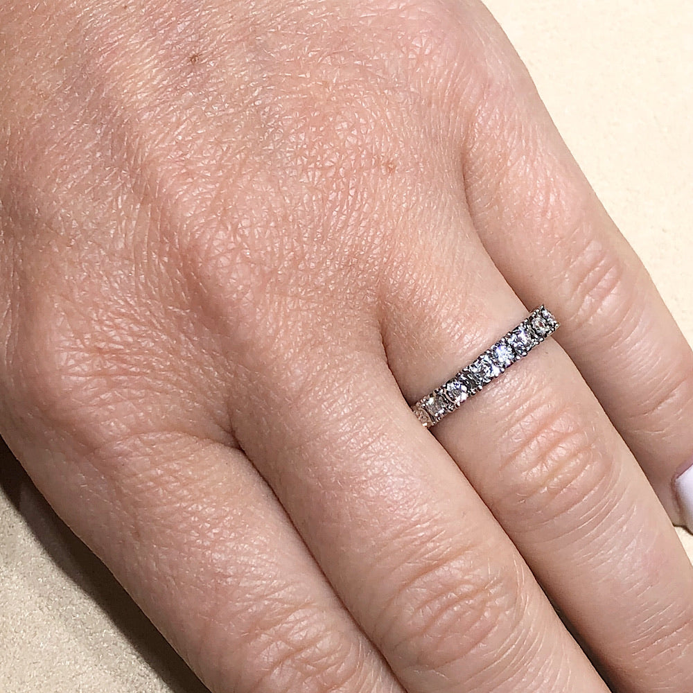 0.61 Ctw 14Kt White Gold Eternity Ring